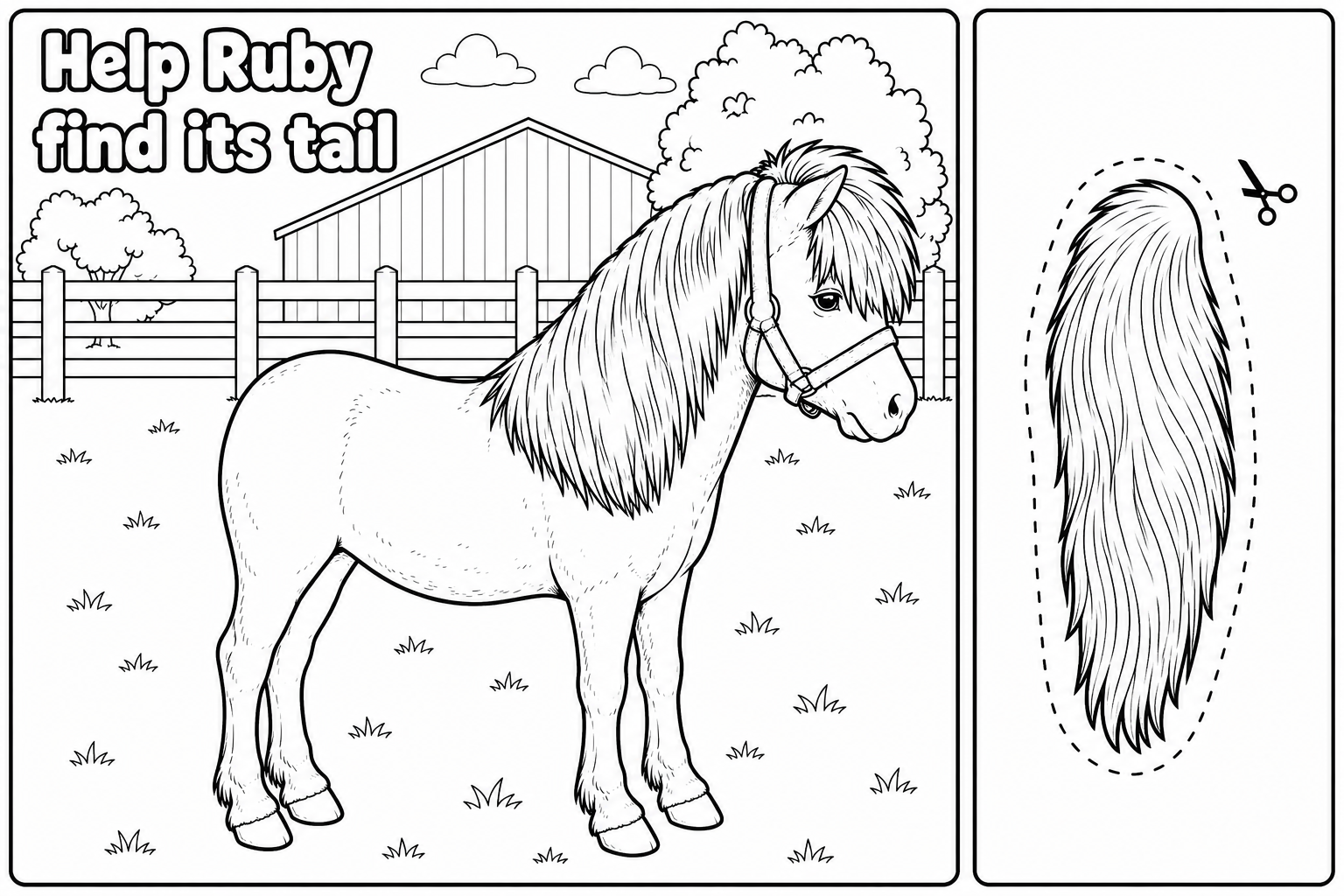 Help Ruby Find Its Tail Colouring Page