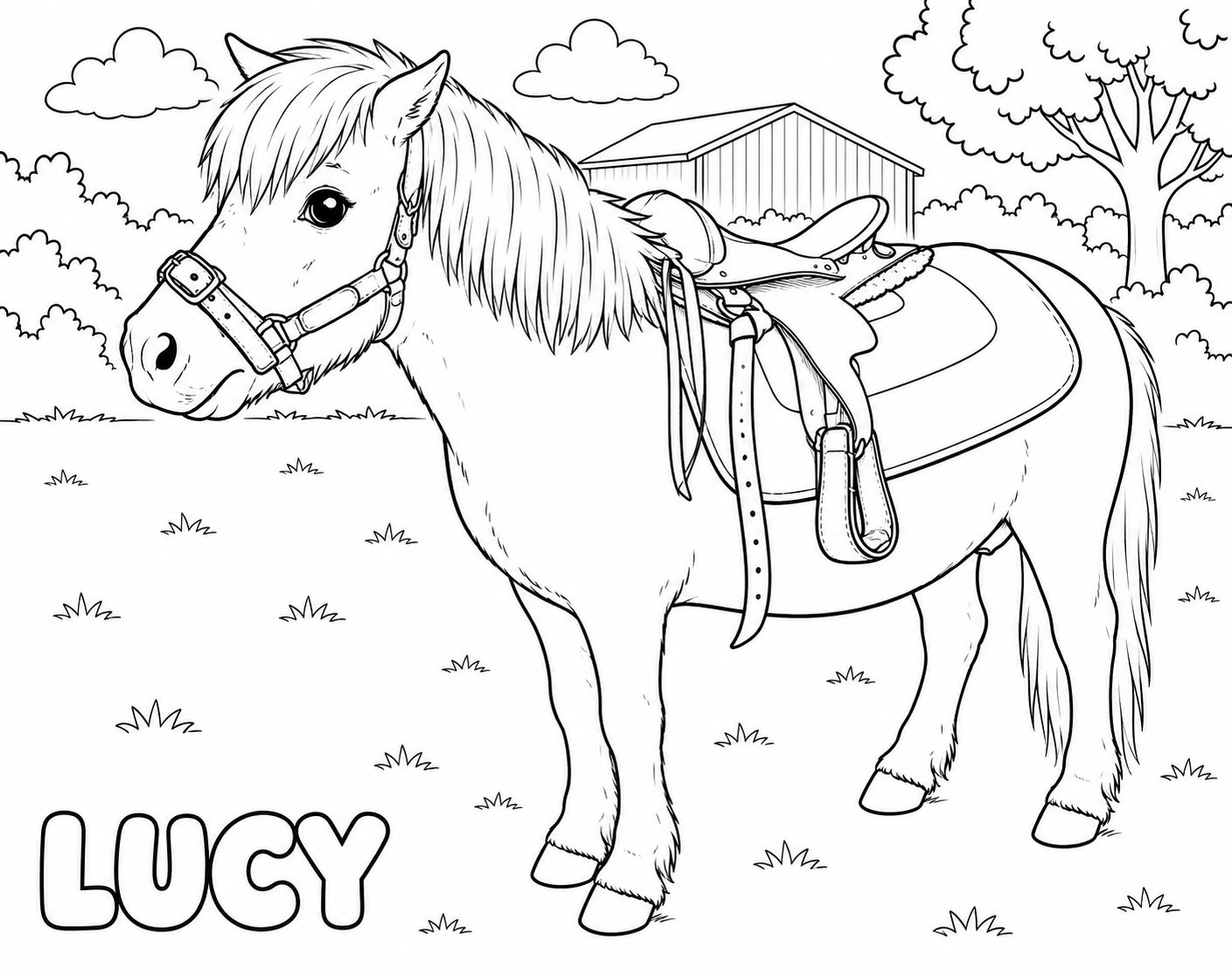 Lucy Pony Colouring Page