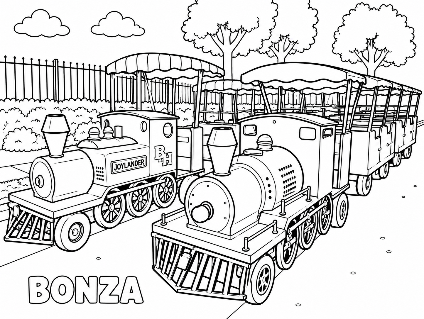 Trackless Train Colouring Page